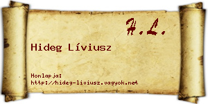 Hideg Líviusz névjegykártya